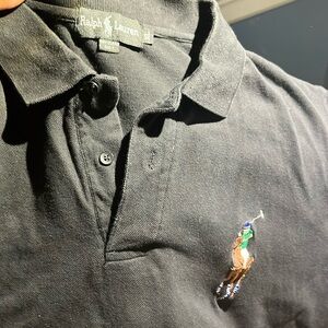Ralph Lauren XL Short Sleeve Button Up Polo Black